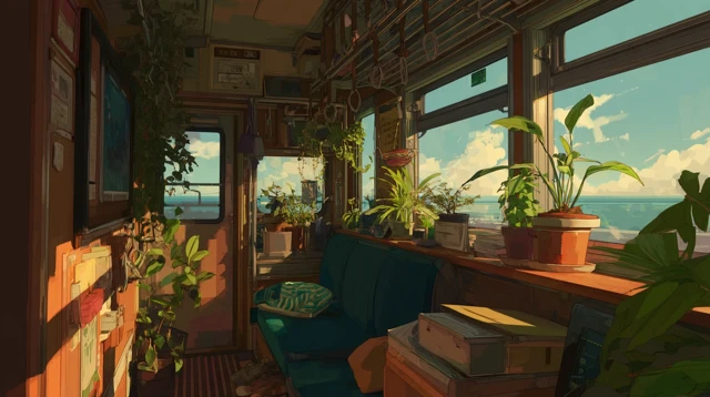 Cozy Train Interior Student Room Aesthetic