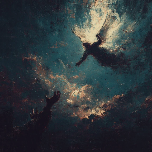 Fallen Angel Reaching Skyward Classic Artwork