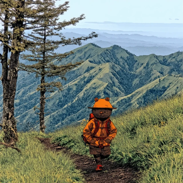 Hiking in the Mountains Scenic Forest Trail