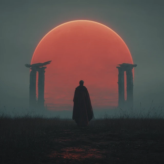 Mystical Landscape with Figure and Mountain