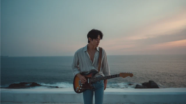 Korean Musician Album Cover Photo Seaside Cliff