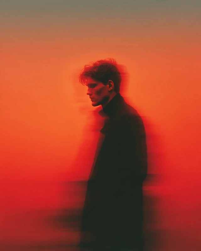 Motion Blur Silhouette Red Gradient Background