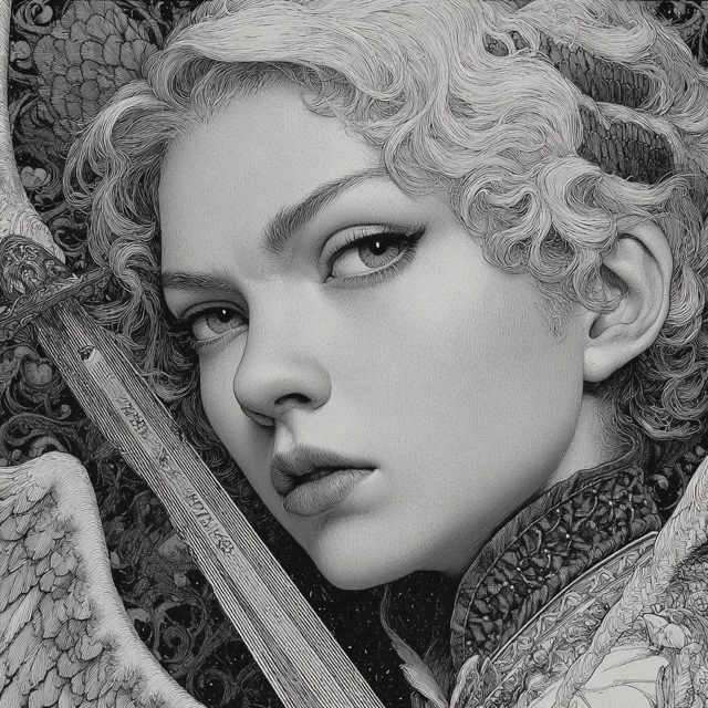 Angel Warrior Illustration in Gustave Dore Style