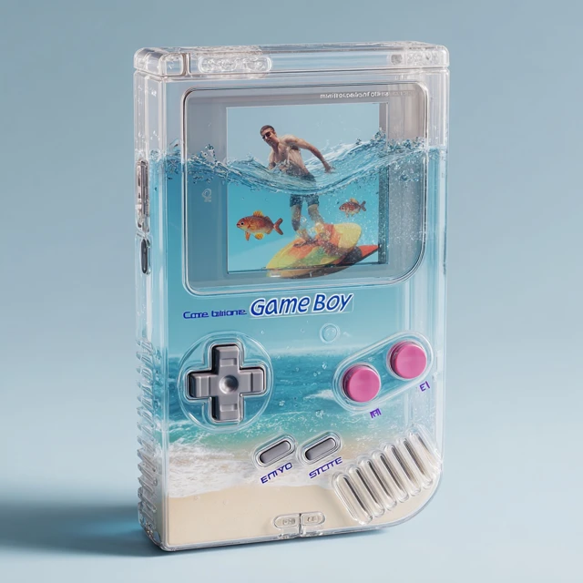 Game Boy Surfing Dream 3D Render Retro