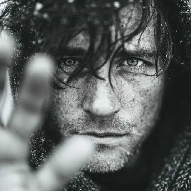 Man Waving Close Up Portrait Photography