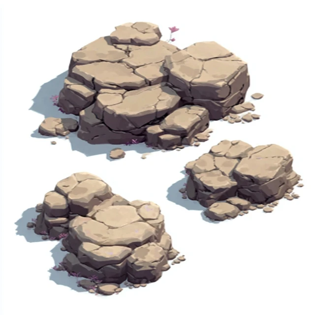 Fantasy Stone Rocks Cartoon Game Asset