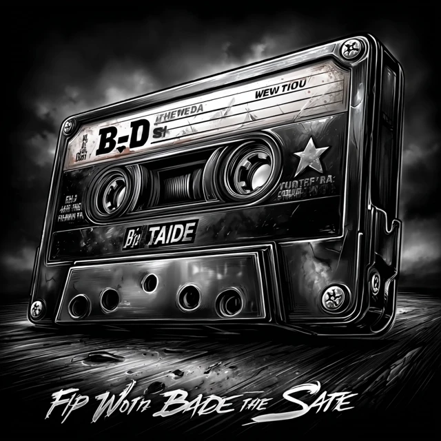Retro Cassette Tape B Side Grunge Art