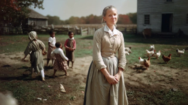 18th Century American Farm Scene Colonial Life
