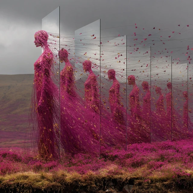 Cybernetic Dancer in Mirrors Crimson Hills