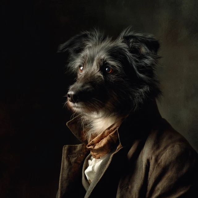 Dapper Dog Portrait A Gentleman in Formal Attire
