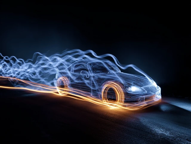 Fast Sports Car Light Painting Artwork