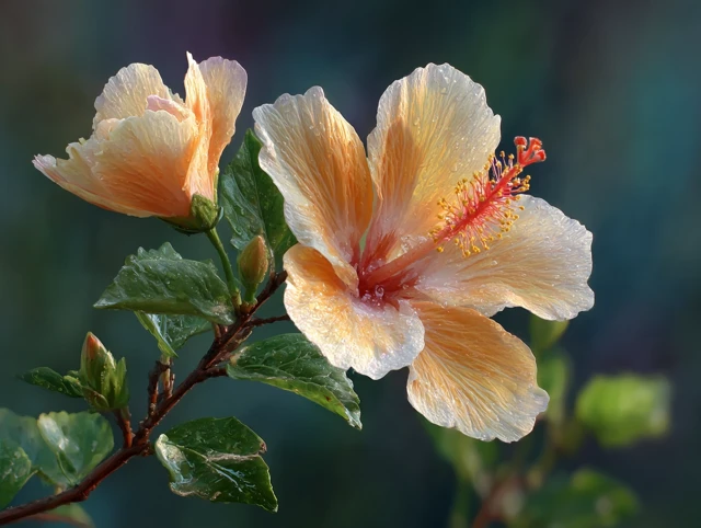 Realistic Hibiscus Flower with Changed Colors