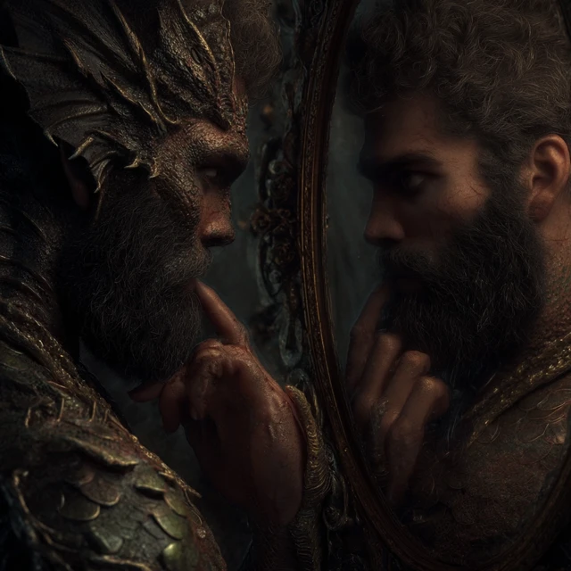 Mirror Image Merman Fantasy Art