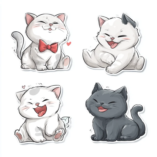 Cute Kitty Stickers for Telegram - Modern Design