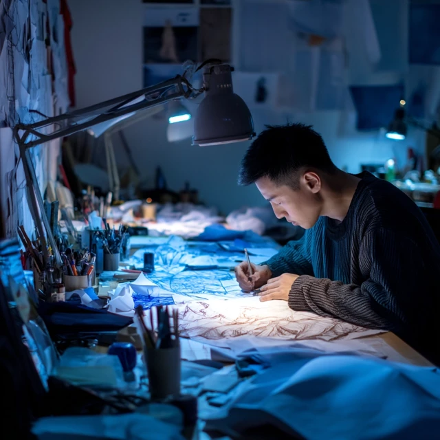 Chinese Designers Working Late Night