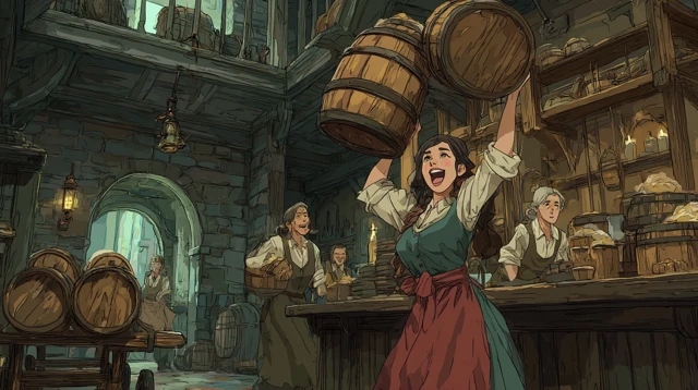 Margery the Brewer Enters the Kitchen Cartoon