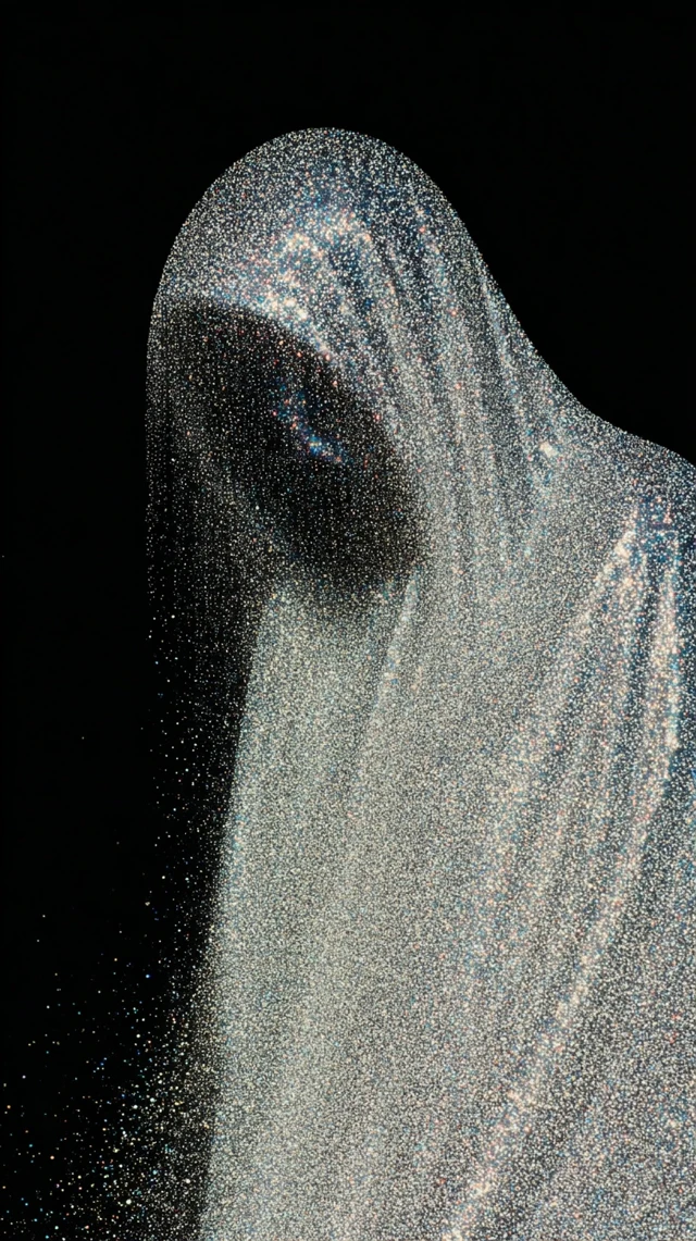 Mysterious Buddha Figure in Glittering Sand