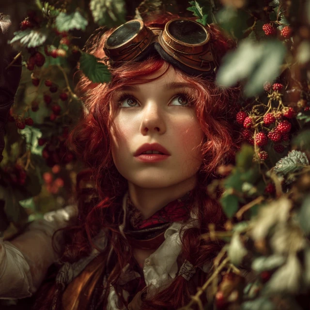 Steampunk Woman in Brambles