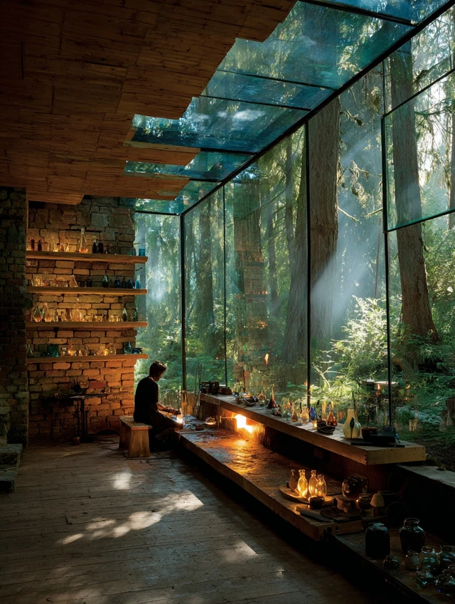 Forest Glassblowing Pavilion Art Nature Integrated