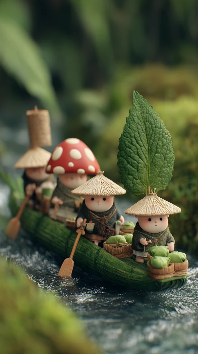 Mushroom People Dragon Boat Festival Fantasy