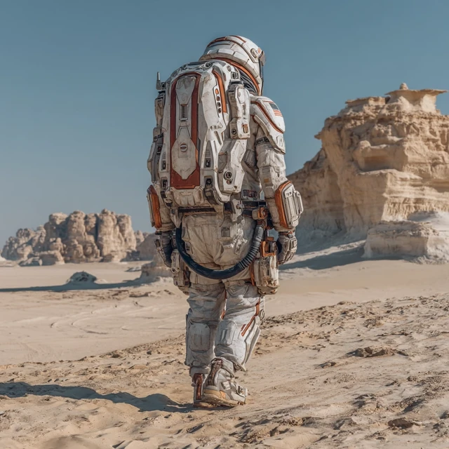 Astronaut Exploring Desert Planet Sci Fi Photography