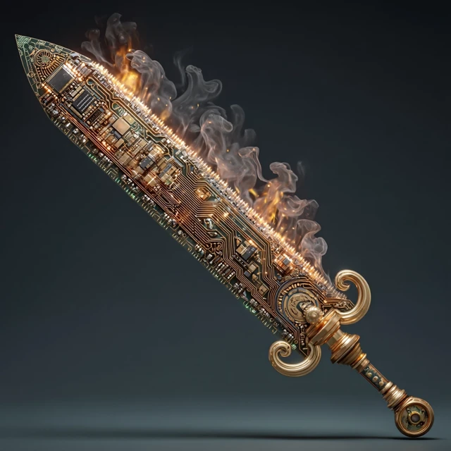 Electronic Greatsword Art Deco Design
