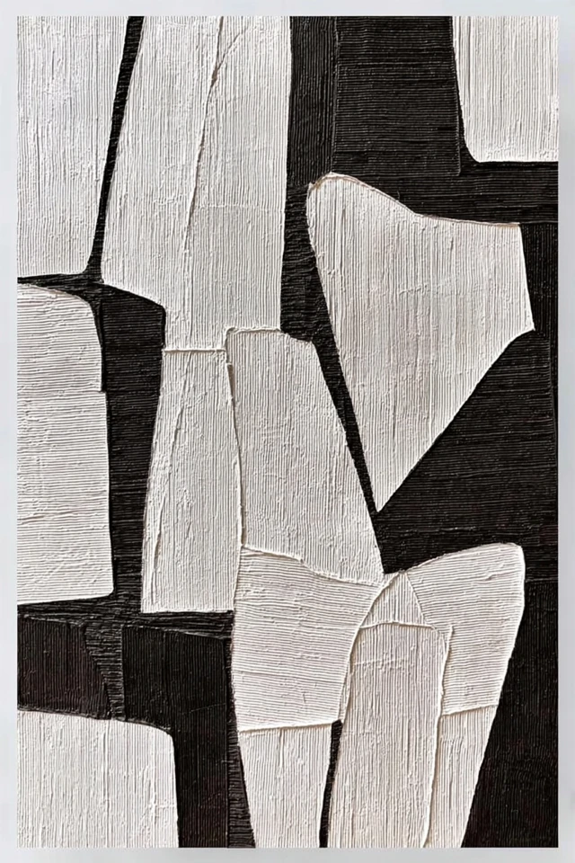 Abstract Black and White Geometric Art