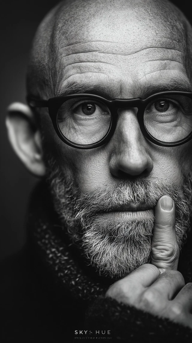 Dramatic Portrait of a Man with Glasses