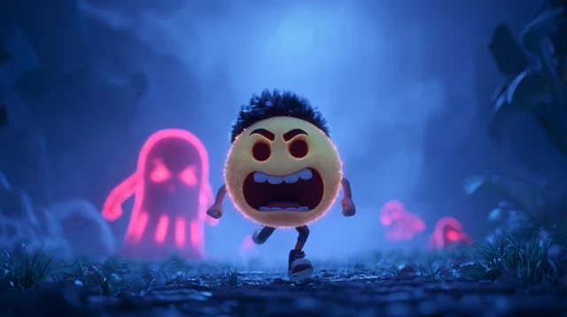 Terrified Boy Running from Emoji Monster Animation