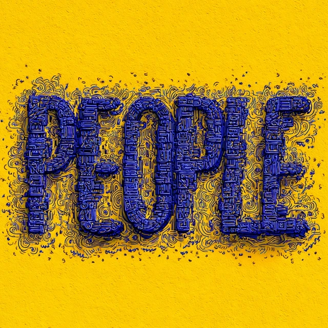 PEOPLE: 3D Text in Italian Fashion Style