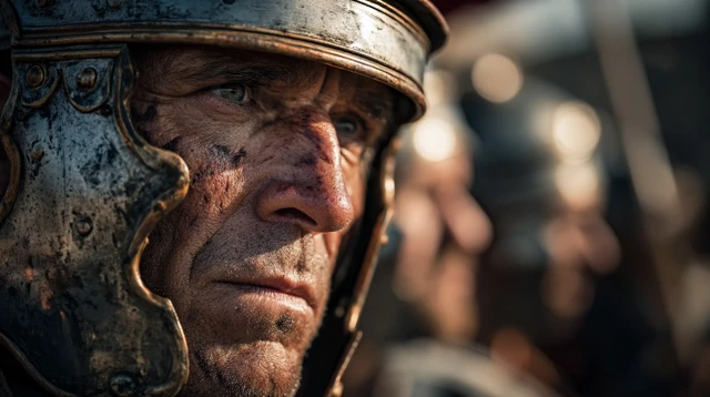 Photorealistic Portrait of a Veteran Roman Legionary