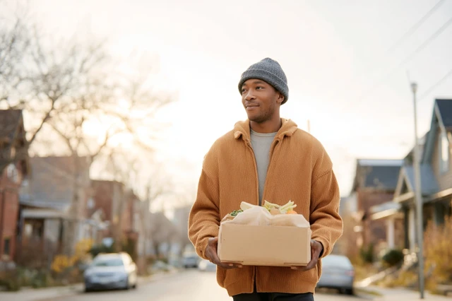 Kindness in Action Young Man Delivers Homemade Meals