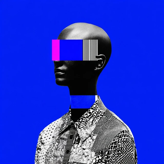 Abstract Figure with Geometric Headpiece Fashion
