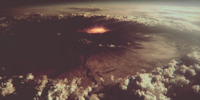Nuclear Explosion Aerial View Cinematic Realism