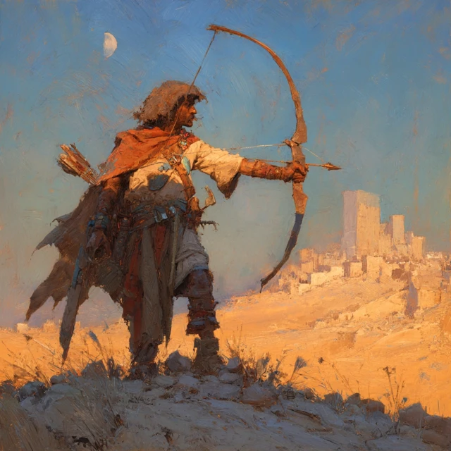 Bronze Age Nomad Archer Illustration Art