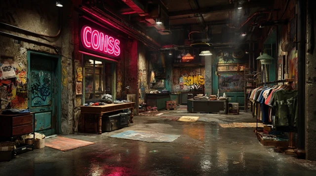 Cyberpunk Mens Fashion Store CONS Interior Design