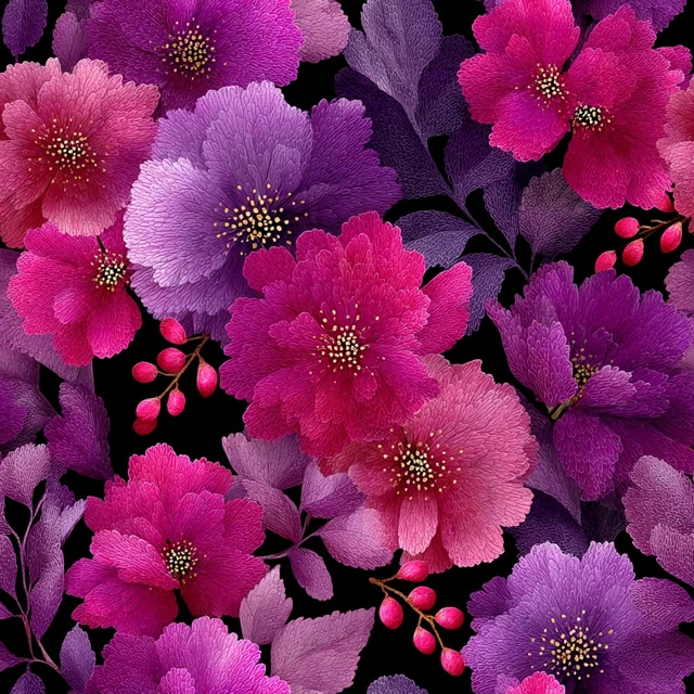 Neon Watercolor Floral Seamless Pattern Design