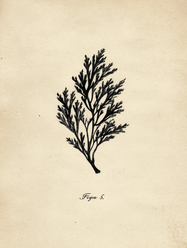 Botanical Juniper Branch Illustration Vintage Engraving