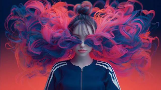 Cyberpunk Fashion Ad Japanese Model Gradients