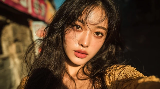 Korean Idol Girl Selfie Beautiful Close Up Photography
