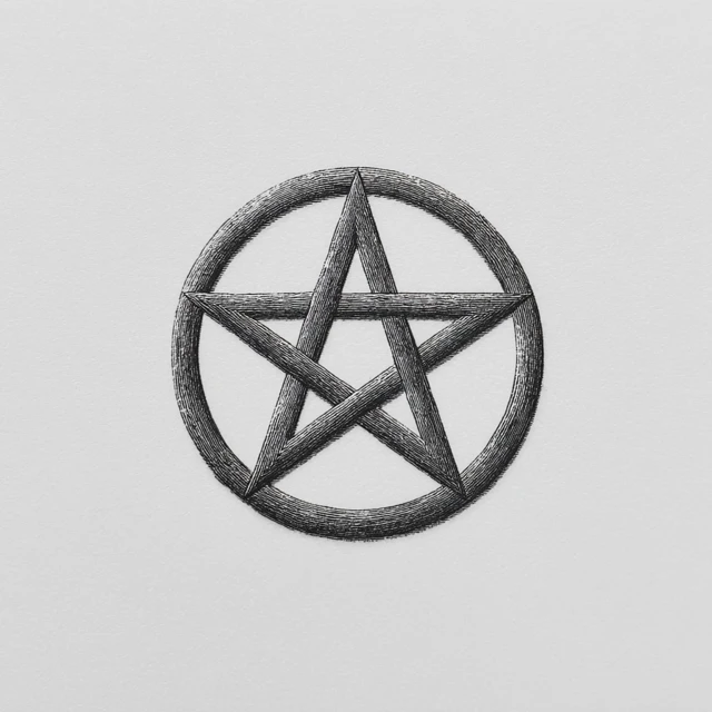 Pentagram Pencil Drawing by Theodor Kittelsen Art