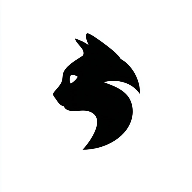 Cat Silhouette S Logo Minimalist Design