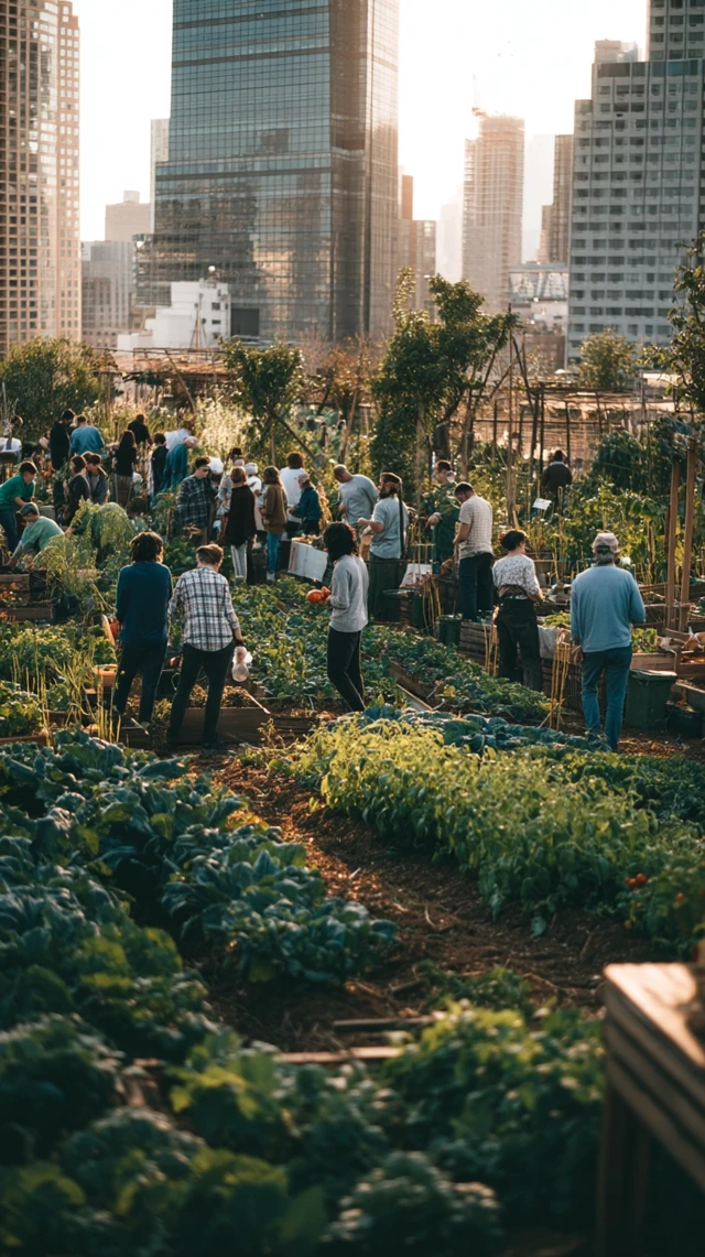 Urban Rooftop Garden Community Growing Food