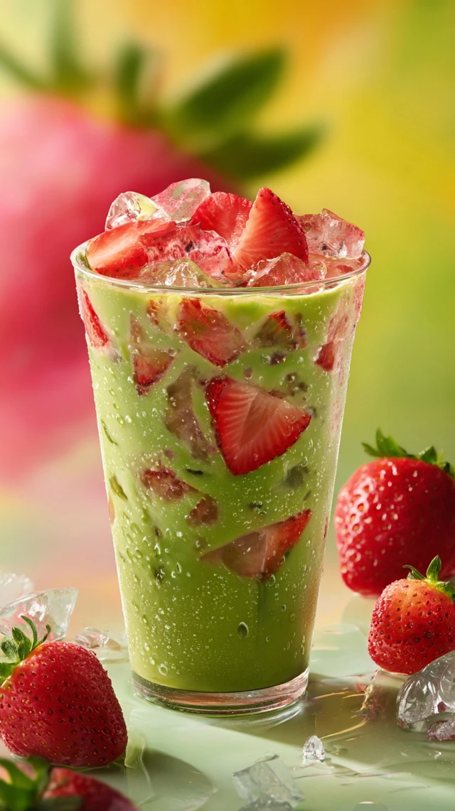 Strawberry Matcha Latte Refreshing Drink