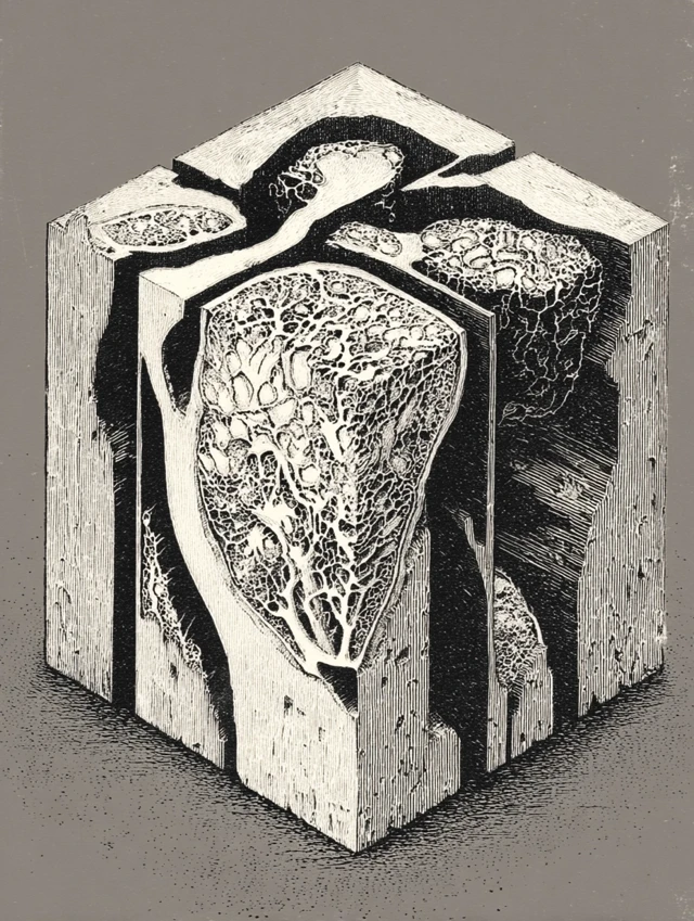 Mushroom Cube Section Illustration