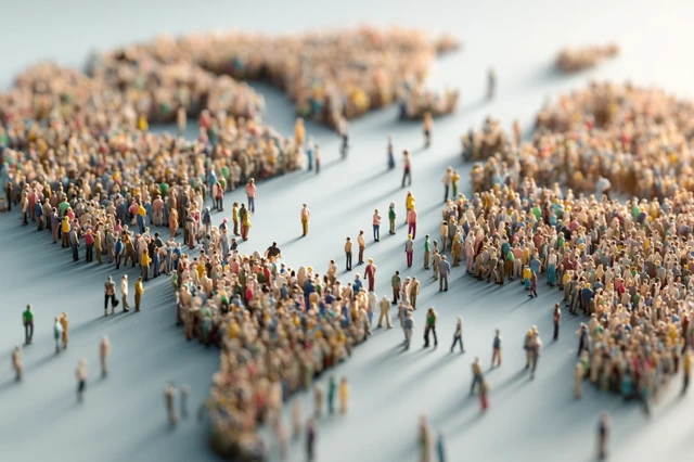 World Population Day Image People Forming World Map