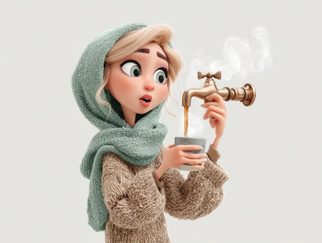 Pixar Woman Drinking Coffee Funny 3D Animation