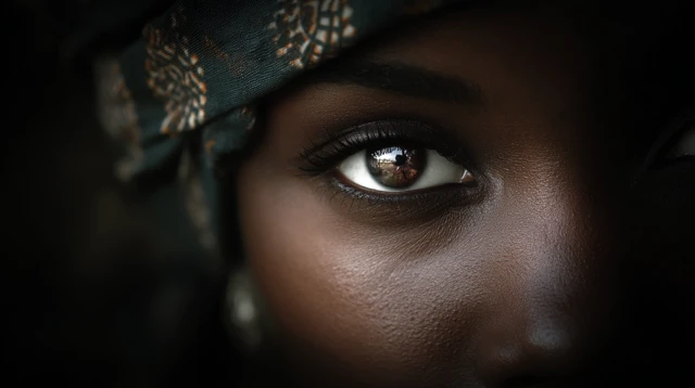 African Woman Eye Portrait Poetic Art