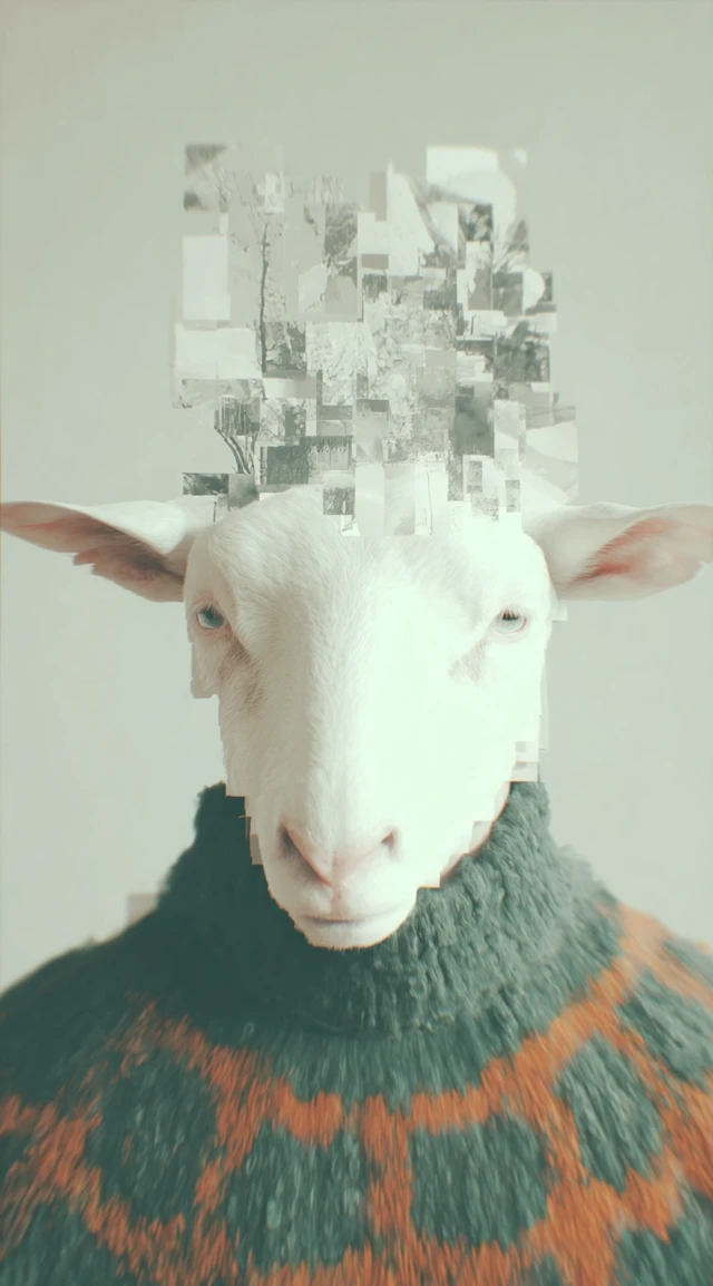 Goat in a Swamp Artistic Illustration