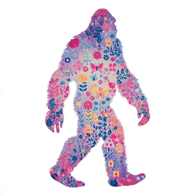 Bigfoot Floral Illustration Summer Colors